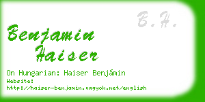 benjamin haiser business card